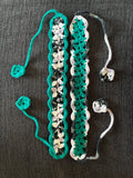 Turquoise & Black/White Variegated Headband Set